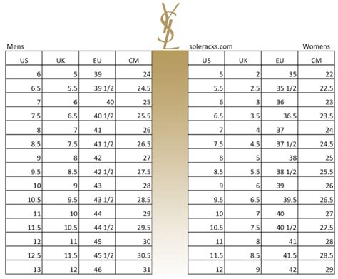 ysl sneakers size guide|ysl shoe size guide.